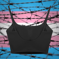 "More Women in Wrestling" Trans Pride Sports Bra