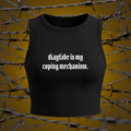 "Kayfabe is my coping mechanism." Crop Tank Top