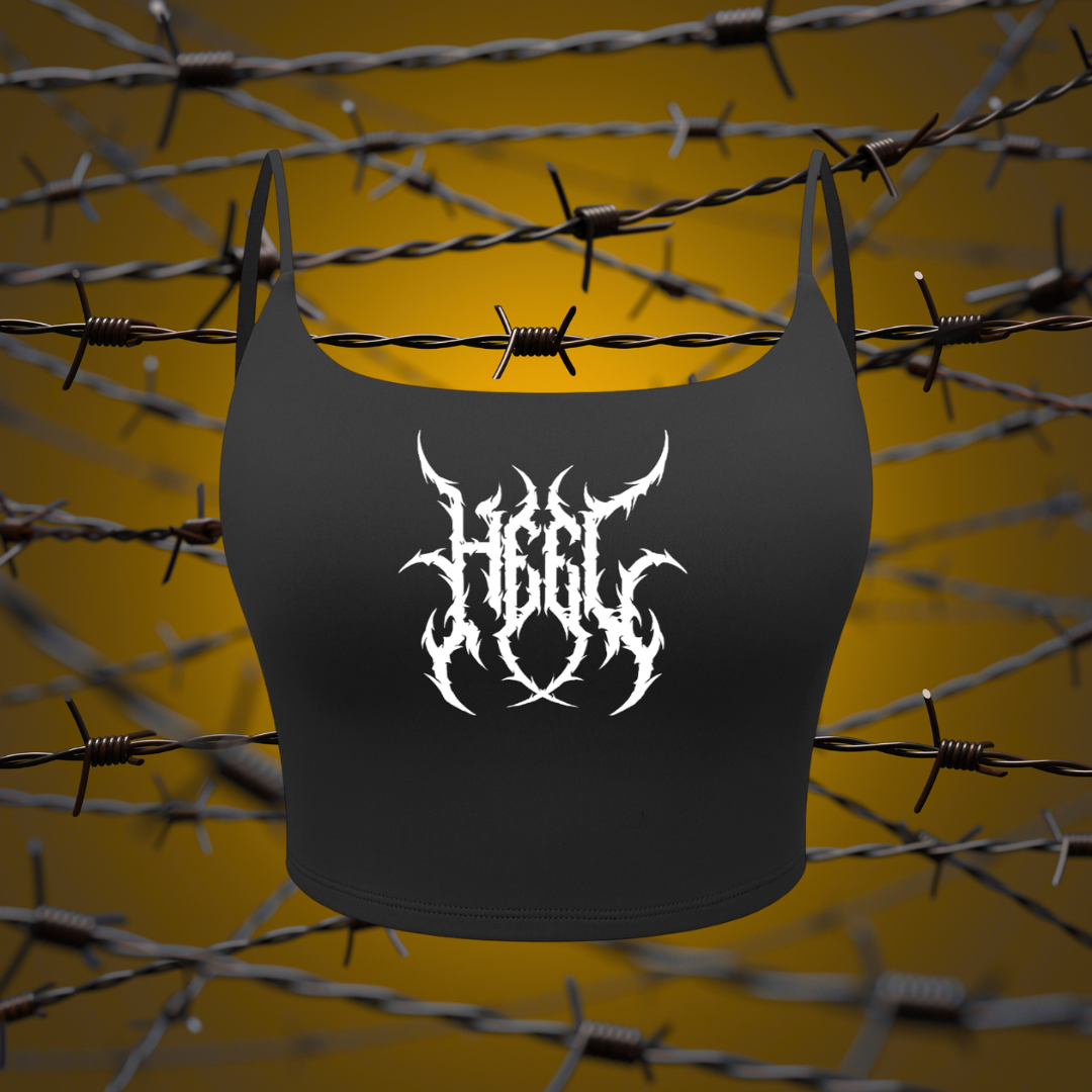 "Heel" Black Metal Sports Bra