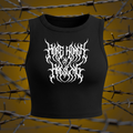 "More Women in Wrestling" Black Metal Crop Tank Top