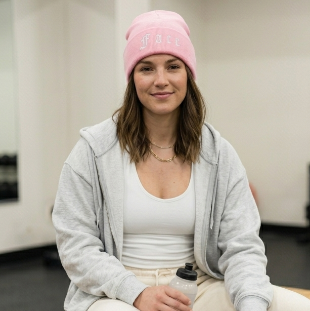 "Face" Embroidered Beanie