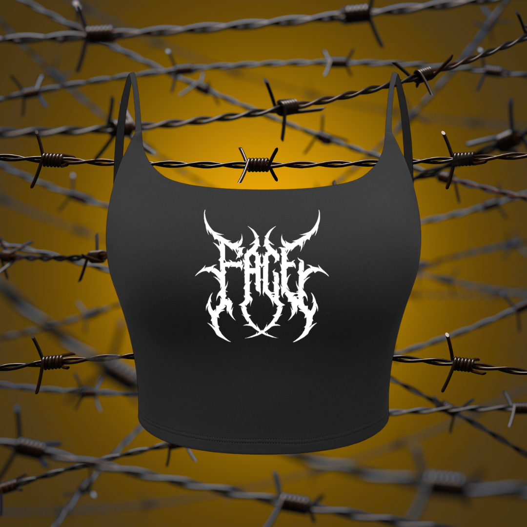 "Face" Black Metal Sports Bra