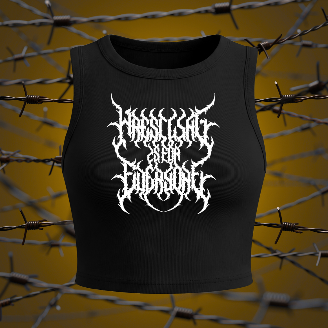 "Wrestling is for Everyone" Black Metal Crop Tank