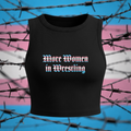 "More Women in Wrestling" Trans Pride Crop Tank Top